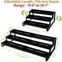 3-Tier Spice Rack Organizer for Cabinet, Expandable Kitchen Organizer 14.4 to 26.1 Inch Seasoning & Pantry Organizer for Countertop, Metal Non-Skid Step Storage Shelf for Condiments, Oils, Cans, Jars