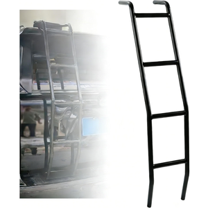 Areyourshop Black 4Runner Ladder Rear Tailgate Hatch Ladder Rack Hatch Ladder Roof Tailgate Step with Accessories for Toyota 4Runner 5th Gen 2010-2024, 4-Step