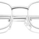 TJUTR Fashion Clear Glasses Non Prescription Fake Glasses for Women Blue Light Blocking Rectangle Metal Glasses Frame (A3 Silver)