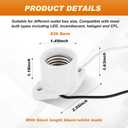 10 Pcs E26 Light Socket Porcelain Lamp Holder Socket Medium Keyless Threaded Base with Two Hole Flange Mounting and 6" Wire Indoor Garage Closet Lighting