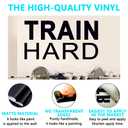 6 x Inspirational Quotes Wall Decals for Gym: Motivational Vinyl Art Wall Stickers for Office Garage Classroom School - Train Hard 28.6" X 15"