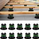 10 PCS Deck Block- Adjustable Deck Support Pedestal(3.54" to 7.28")- Deck Foundation Base Deck Post Base Support- Adjustable Plastic Pedestal Paver for Floating Deck Platform Deck Floor Height