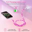 2 x SAMONPOW USB C Cable 66W USB to USB C Fast Charging Cable 3.3FT Cute Jade Beaded Type C Charging Cord for Women Girls Phone Charger Cord for iPhone 17 16 15 Pro Galaxy S25 S24 iPad 10 11th, Pink