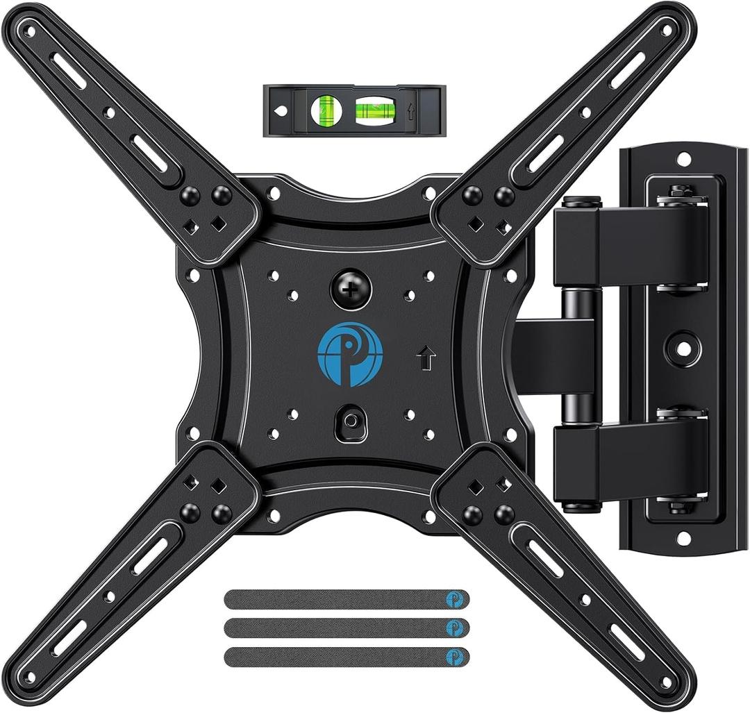 Pipishell Full Motion TV Wall Mount for 26-65 inch Flat or Curved TVs up to 77 lbs, TV Bracket Wall Mount with Articulating Arms, Extension, Tilt, Swivel, Leveling, Max VESA 400x400mm, PIMF7