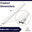 36 Inch White, Adjustable Double Bubble Door Sweep for Exterior Doors, Under Door Seal with Drip Edge and Punched Drainage Channel, Pre-notched for Weatherstripping, Trim-to-Fit, Paintable Screw Cover
