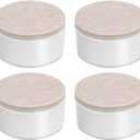 4 Pcs Self-Adhesive Furniture Bed Risers, Round Heavy Duty Carbon Steel Table Sofa Risers Adds 1.2" Height with Felt Pad, White