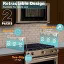 Stove Gap Covers Stainless Steel, 2 Pack Stove Gap Filler Easy Retractable Length 13.8" to 27.5", Width 0.79" ALMCALS Range Trim Kit, Heat Resistant Guard Between Stove Top & Counter