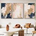 Abstract Canvas Paintings Blue Gold Pink Abstract Wall Art Abstract Pink Oill Painting Pink Blue Gold Abstract Pictures Wall Decor Pink and Blue and Gold Abstract Painting Modern Abstract Art No Frame