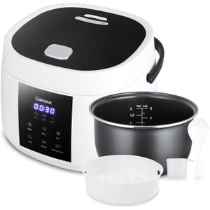 Rice Cooker Small,6-Cup (Uncooked) / 12-Cup (Cooked),6-in-1 Multi Cooker,Electric Smart Rice Cooker,Portable Non-Stick Rice Maker With Steamer Basket,12 Hours Timer Delay & Keep Warm Function