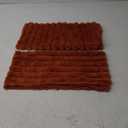 decorUhome Faux Fur Fall Throw Pillow Covers 18x18 Set of 2, Decorative Soft Plush Striped Neutral Couch Euro Pillow Covers with Velvet Back for Sofa, Bed, Living Room Home Decor, Rust