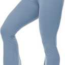 UEU Flare Leggings for Women with Tummy Control, V Crossover High Waisted Yoga Pants, Bootcut Wide Leg, 29-33" Inseam, Large