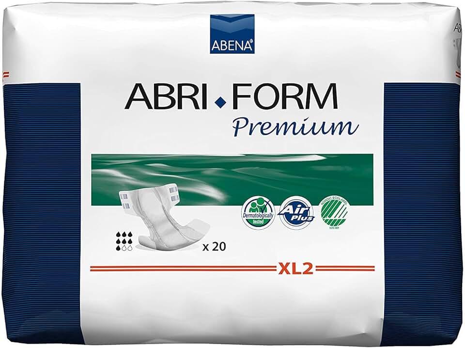 Abena Abri-Form Premium Incontinence Briefs, Level 2, (Extra Small To Extra Large Sizes) Extra Large, 80 Count The Nordic Swan Ecolabel