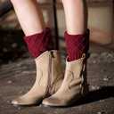 Bestjybt Womens Short Boots Socks Crochet Knitted Boot Cuffs Leg Warmers Socks (Assorted 5 Colors a)