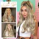 FAVE 20 Inches Clip in Extensions V Part Hair Extension Synthetic One Piece Extensions for Women Wavy Clip in Hair Extensions Dirty Blonde Highlight Hair Extensions for Daily Use