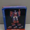 MSKOLER Robot Toys for Kids 3-5 Magnet Transforming Robot 5-in-1 Educational Toys Easy DIY Assembling Vehicle Playsets for Boys and Girls (Red)