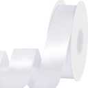 White Ribbon 1 inch 30 Yards Double Faced White Satin Ribbon for DIY Crafts Hair Bow Making Gift Wrapping Wedding Invitation Bridal Shower Party Favors Event Christmas Decorations