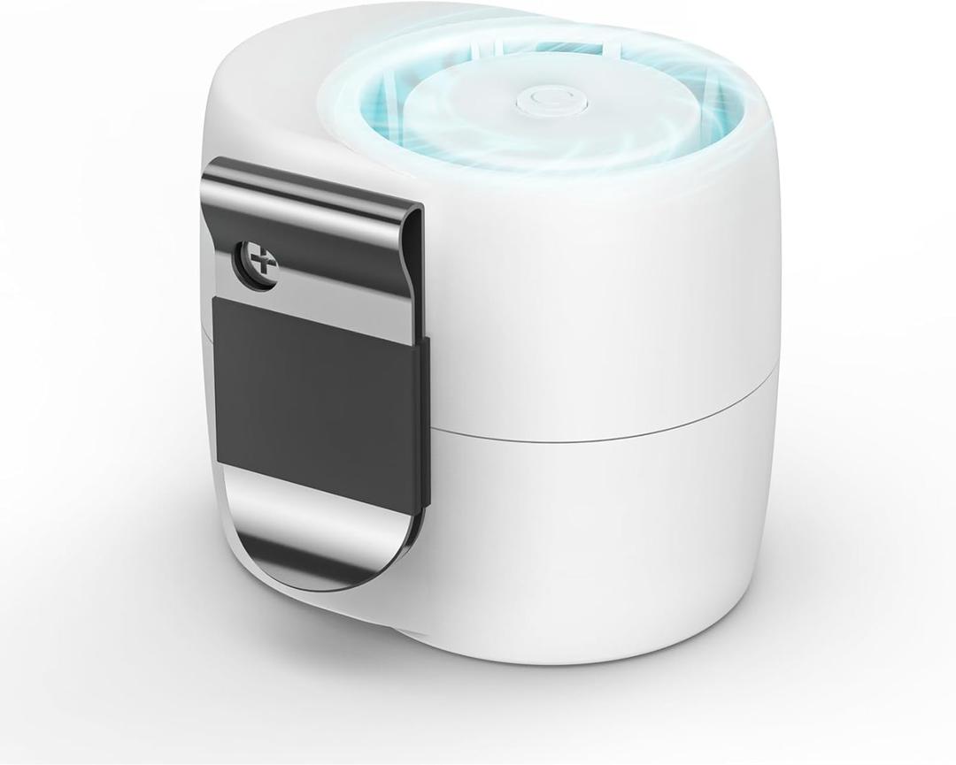 Mr.Young Mr. Young Portable Waist Clip Fan - Ultra-Quiet, 3-Speed Adjustable, Turbo Design, USB-C Rechargeable, Pocket-Sized with 1-Inch Clip, 10+ Hours Battery Life, Outdoor Use, White