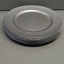 Nicunom Silver Charger Plates Set of 12, Round Charger Plates with Hammered Rim, 13 Inch Plastic Charger Plate for Wedding Dinner Party Event Decoration