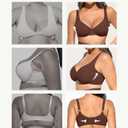 FeelinGirl Bras for Women Unlined No Padding Comfort Underwire Plus Size Full Coverage Seamless Plunge Everyday Bras (Brown). 36D Size
