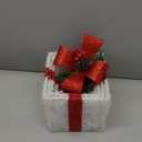 Christmas Decorations Lighted Gift Boxes, Set of 4 Light Up Present Boxes, 80 LED Plug in Lighted Xmas Boxes for Outdoor Indoor Christmas Tree, Yard, Home Decor