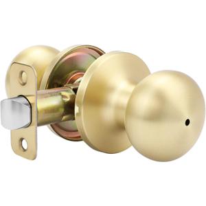 Goldenwarm Gold Interior Door Knobs, Bedroom Door Knob, Door Knobs Interior Bulk, Brushed Gold Privacy Door Knob for Bedroom or Bathroom(1 Pack)