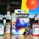 High Flow Acrylics by GOLDEN, High Flow Airbrush Set, 6 Colors, Professional Acrylic Paint, 6 Fl Oz
