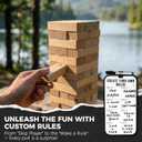 Outdoor Games Large Wooden Tower Stacking Game - 54 Premium Pine Blocks Stack up to 4FT with Custom Rules Board & Heavy Duty Carry Bag - Outdoor Lawn Games for Backyard Parties, Camping, Tailgating
