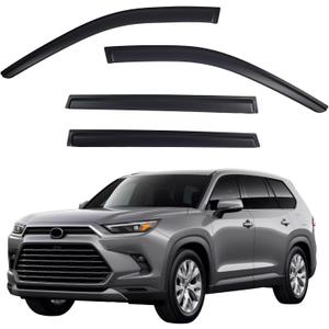 Window Visors Rain Guards fits 2024-2026 Toyota Grand Highlander, Out-Channel Window Wind Deflectors Vent Shades Accessories, Dark Smoke 4 Pcs, 2025