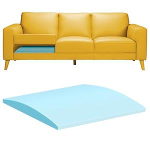 RA RUNNING ALIEN Couch Cushion Support for Sagging Seat,20"X20"X2" Curved 40D High Density Foam Cushion,Sagging Couch Support for Accent Chair,Sofa,Blue Set of 1