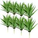 Jutom 8 Pcs Artificial Succulents Plants Faux Succulents Unpotted Yucca Lifelike Touch Agave Plant Fake for DIY Garden Home Office Outdoor Decoration (Green)