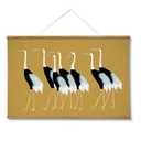 VIYYIEA Extra Large Size Canvas Wall Art, 36x54 Vintage Scroll Hanging Crane Print, Elegant Bird Animal Artwork for Living Room, Bedroom, or Office