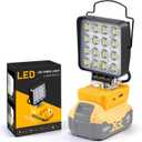 Cordless 20V Max LED Work Light for DeWalt Batteries &Tools - 48W 4800LM Portable Battery Powered Flood Light with Low Voltage Protection, Flashlight with USB Type-C Charging Port for Outdoor Lighting