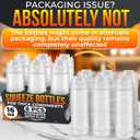 Set of 6 Inverted Condiment Squeeze Bottles 16 oz  Upgraded Design with Added Sealing Gaskets, Self-Closing Valve, Easy-to-Fill Clear Bottles for Sauces, Dressings, Ketchup, Mustard for Everyday Use