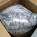 Touchat Luxury 1000GSM Faux Fur Throw Blanket Queen Size, Super Thick Warm Cozy Heavy Blankets for Couch Bed Sofa, Plush Fuzzy Elegant Winter Reversible Mink Blanket for Living Room Bedroom, White Grey (Queen-80"x80")