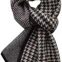 2 x Scarf For Women Winter Scarves For Women Cashmere Womens Scarves Neck Scarf Plaid Fall Soft Classic Warm Lightweight (Black)