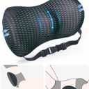 AgoKud Lumbar Pillow, Lumbar Support Pillow for Office Chair and Car Seat, Memory Foam Back Support Pillow for Lower Back Pain Relief, Adjustable Lumbar Pillow for Sleeping, Rest (19.7*9.7*5.6(Black))