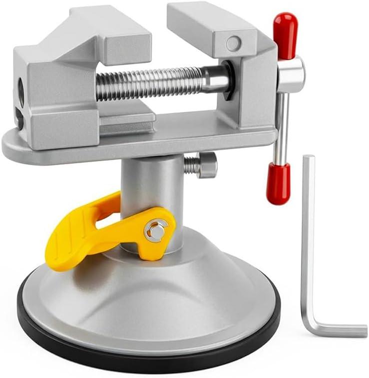 Yakamoz Mini Bench Vise 360 Degree Suction Vise Small Table Vice Clamp Workbench Vise for Jewelry Making DIY Wood Craft Carving Breads Drilling Bed Tool
