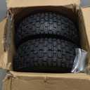 16x6.50-8 Tubeless Tire and Wheel, 1" Bearing, 4" Centered Hub,16x6.5-8" Lawn Mower Tires, Universal Fit Riding Mower and Garden Tractor Front Wheels, 4 Ply, V-Turf Pattern, 2 Pack