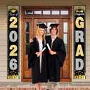 2 x OHOME Graduation Decorations 2026 2027 - Black Gold Congrats Grad Porch Banner for Graduation Party Decorations - Class of 2026 - Party Favors Supplies Backdrop Yard Signs Decor (Black)