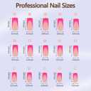 Misssix XBASICTIPS French Tip Press On Nails, 150Pcs French Gel Nail Tips Short Square, Soft Gel Pre-shaped No Need to File 3 in 1 Tips, Fake Nails for Nail Art DIY Extension Designs 15 Sizes