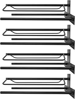 4 Saddle Racks, Wall Mounted Saddle Racks with Pad Bar, Heavy-Duty Steel Saddles Holder for English & Western Saddles, Blankets & Horse Gear