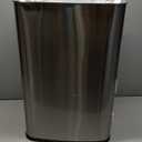 iTouchless 13 Gallon SensorCan KitchenTrash Can with Odor Filter, Stainless Steel, Oval Shape, Sensor-Activated Lid Garbage Bin for Home, Office, Slim Space-Saving, Battery & AC Adapter not included