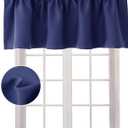 Hiasan Navy Blue Valance Curtains Blackout Thermal Insulated Rod Pocket Window Valances for Kitchen, 42 x 12 Inches Length, 1 Panel