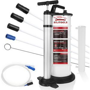 BILITOOLS 9L Manual Oil Extractor Pump, Vacuum Fluid Extractor for Automotive Engine Oil Change Large Capacity 2.4 Gallon for Boat Marine Jetski ect.