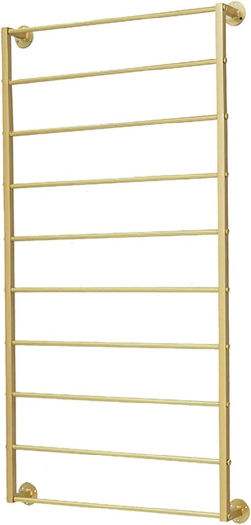 Wall Mounted Scarf Rack, Gold Silk Scarves Hijab Hanger Organizer Metal Racks Wrapping Tissue Paper Ribbon Holder Towels Storage Display for Flower Shop Retail Store (Gold, 10T-23.647.2IN)