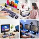 Wireless Keyboard and Mouse Combo, 104 Round Keys Cute Colorful Keyboard and Mouse with Retro Typewriter for PC/Mac/Laptop/Tablet/Computer/Windows Black Purple