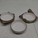 White Dinner Bowl With Black Rim 36 oz 3Pack