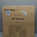 PELONIS 20 Inch Box Fan 3 Speeds, Window Fans, Floor or Tabletop, 25ft/s, Superior Air Throw (2295 CFM), Lightweight, 5 Blades, Fans for Bedroom, Office, Living Room, Garage
