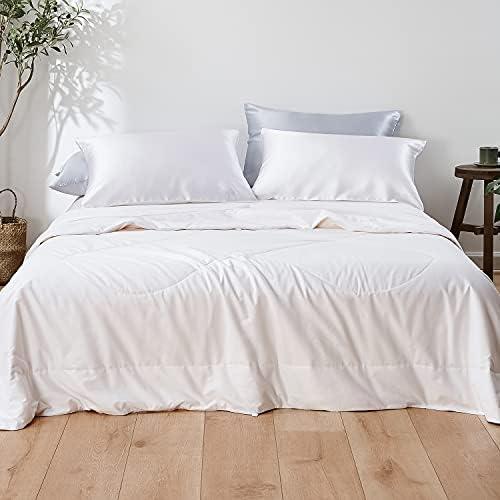 Mommesilk Silk Comforter/Duvet/Quilt, 100% Pure Silk Filling and Royal Cotton Cover, Soft Breathable, Net Filling Weight 2kg King Size 92x104 Inch, All Seasons