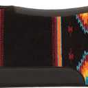 Weaver Equine 23" x 24" Pony Size Single Weave Wool Blend Horse Saddle Pad, Contoured Western Saddle Pad for Shock Absorption, Black/Orange/Navy